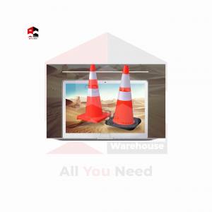 red and black based traffic safety cones
