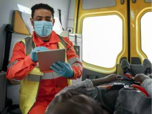 emergency responders with yellow safety vests